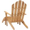 Däckstol med fotpall massiv teak vidaXL – miniatyr 4