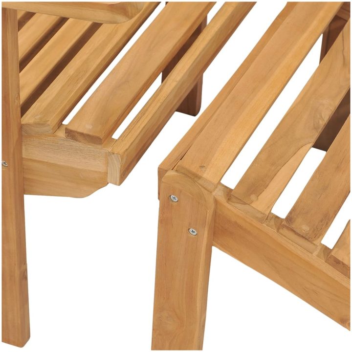 Däckstol med fotpall massiv teak vidaXL – bild 5
