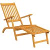 Däckstol med fotstöd och bord massivt akacia vidaXL – miniatyr 3