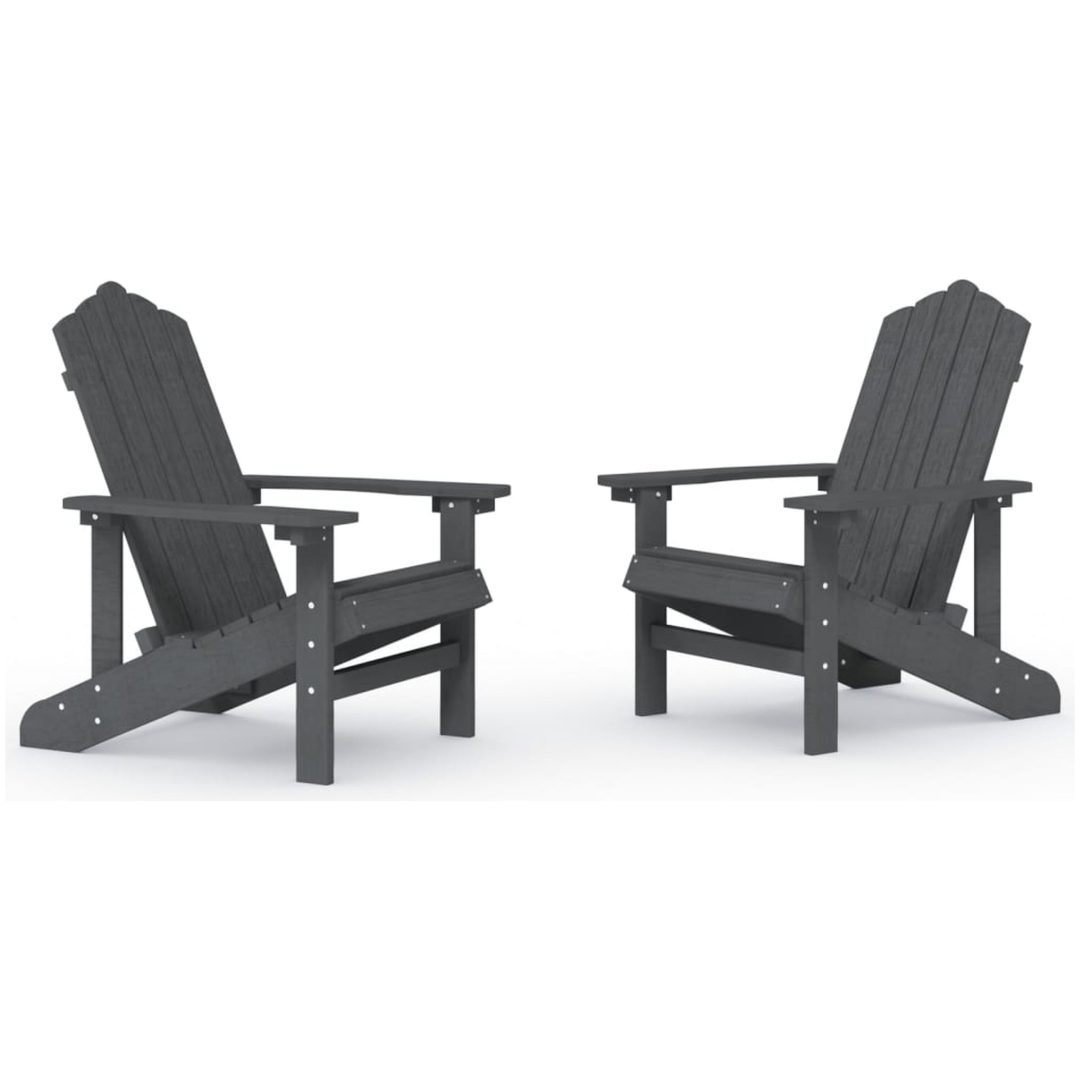 Däckstolar för trädgården 2 st HDPE antracit vidaXL – bild 2