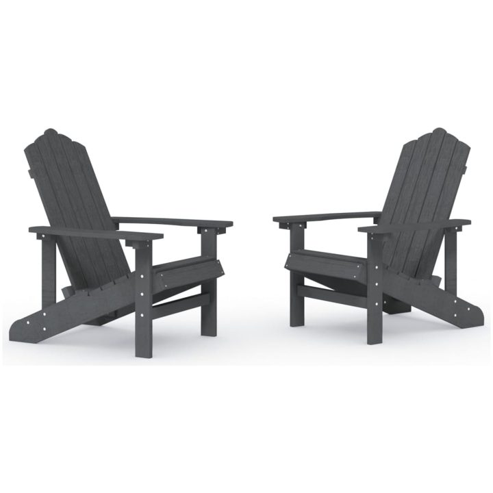 Däckstolar för trädgården 2 st HDPE antracit vidaXL – bild 2
