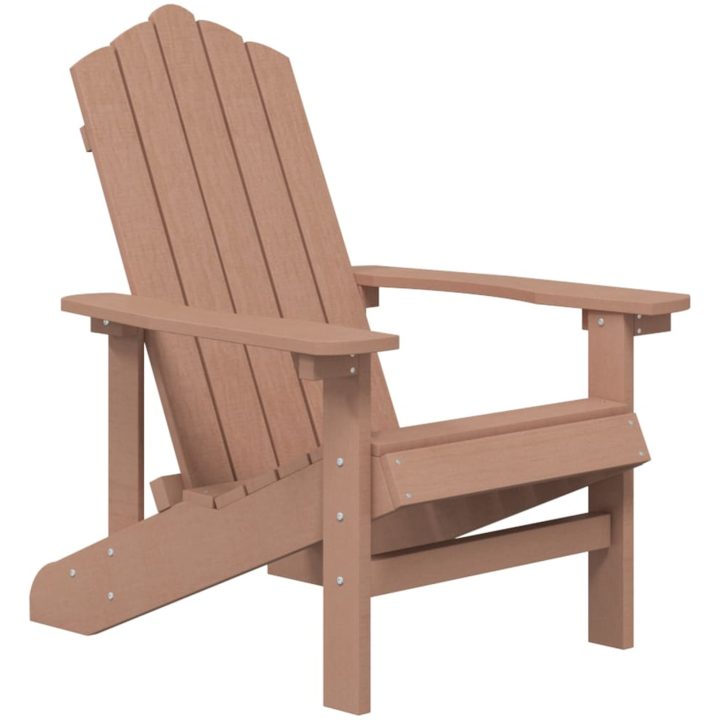 Däckstolar för trädgården 2 st HDPE brun vidaXL – bild 3