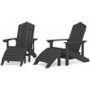 Däckstolar för trädgården 2 st med fotpall HDPE antracit vidaXL – miniatyr 2