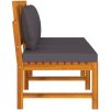Dagbädd med gråa dynor 200x60x75 cm massivt akaciaträ vidaXL – miniatyr 5
