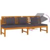 Dagbädd med gråa dynor 200x60x75 cm massivt akaciaträ vidaXL – miniatyr 6