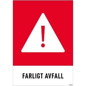 DEKAL FARLIGT AVFALL 148X210MM