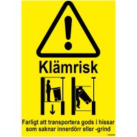 DEKAL KLÄMRISK HISS 105X148MM