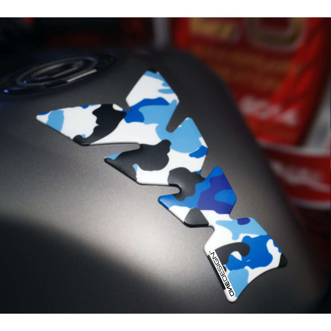 Dekal Tankpad Resin/soft Touch Blå/vit ONEDESIGN Tankskydd