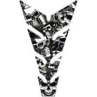Dekal Tankpad Resin/soft Touch Svart Skull ONEDESIGN