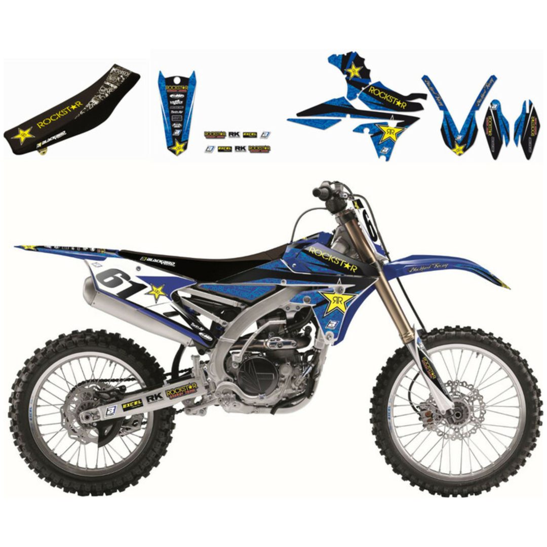 Dekalkit inkl. sadelöverdrag Rockstar Blackbird Racing Rockstarkit inkl. sadelöverdrag