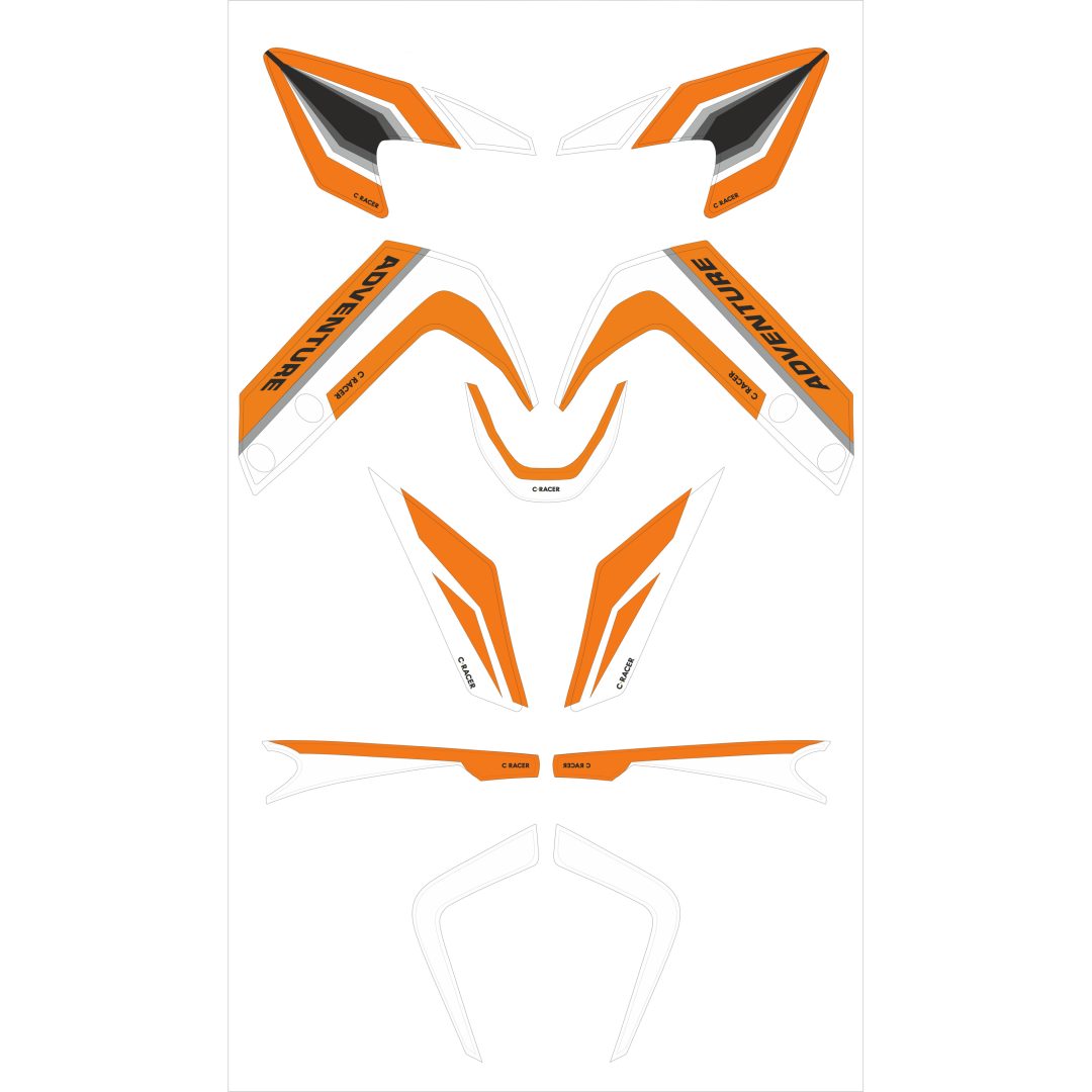 Dekalkit Orange/vit Vinyl C-RACER Grafikkit