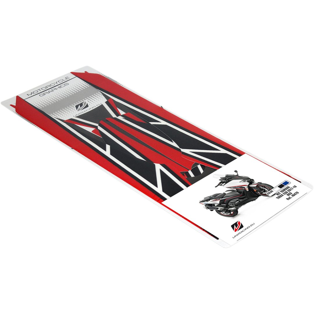 Dekalkit Scooter Svart/röd/vit UNIRACING Dekalkit