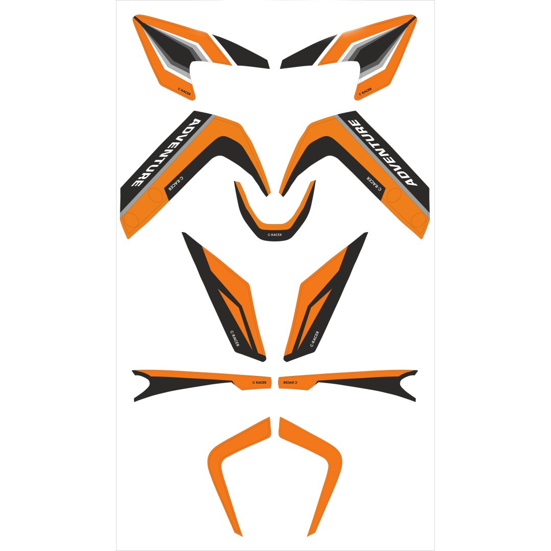 Dekalkit Svart/orange C-RACER Grafikkit