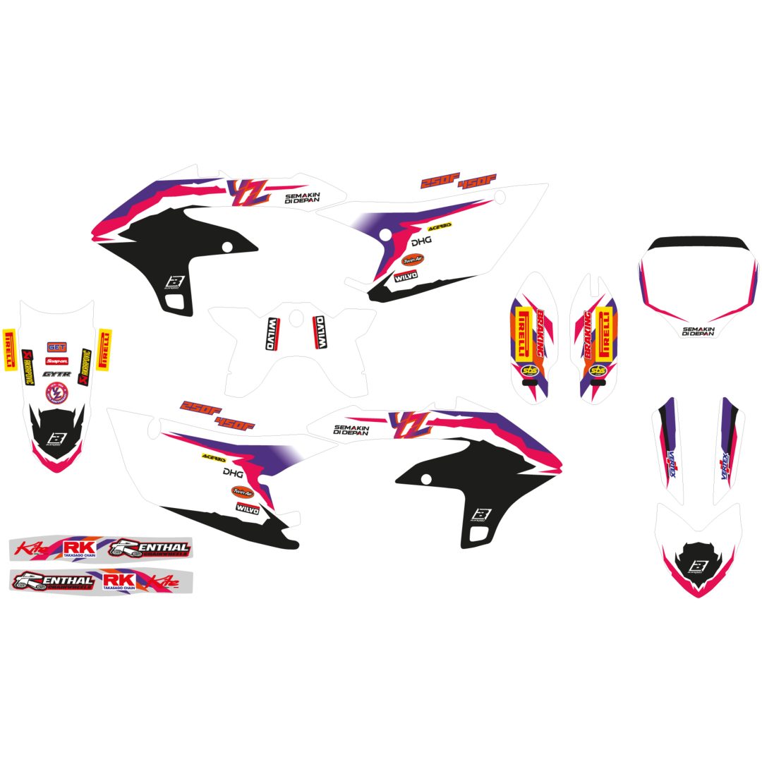 Dekalkit Svart/rosa/lila/vit BLACKBIRD RACING Grafikkit
