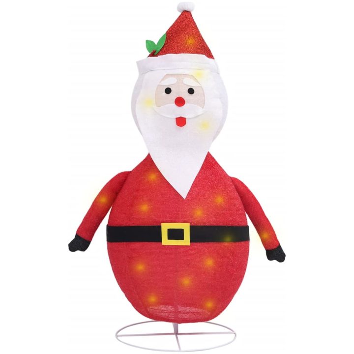 Dekorativ jultomte med LED lyxigt tyg 60 cm vidaXL 60 cm – bild 2