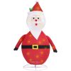 Dekorativ jultomte med LED lyxigt tyg 90 cm vidaXL 90 cm – miniatyr 2