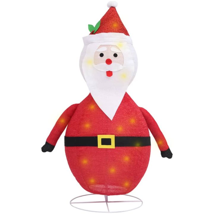 Dekorativ jultomte med LED lyxigt tyg 90 cm vidaXL 90 cm – bild 2