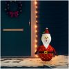 Dekorativ jultomte med LED lyxigt tyg 90 cm vidaXL 90 cm – miniatyr 1
