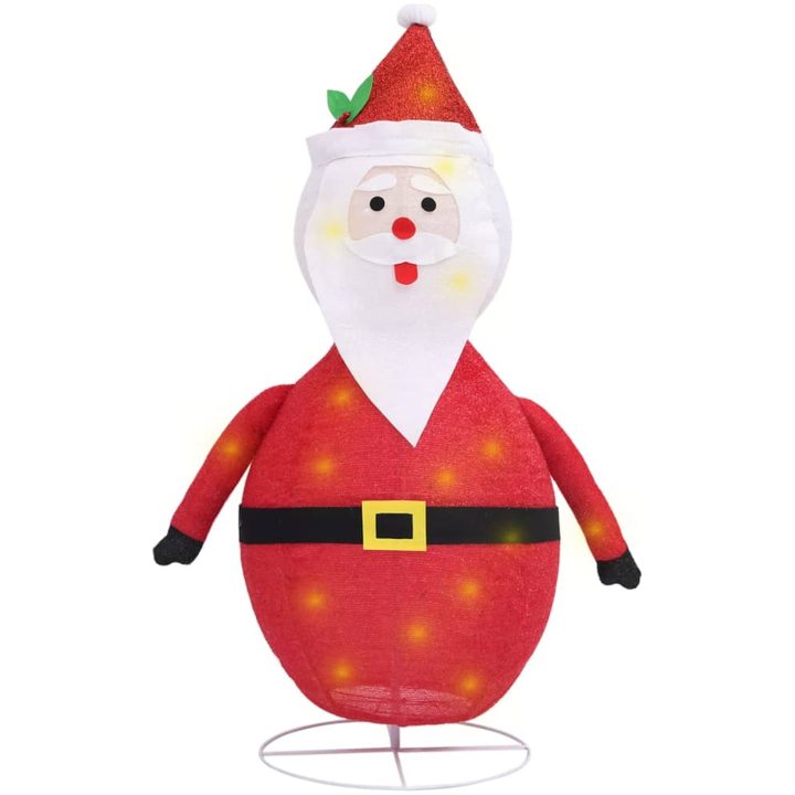 Dekorativ jultomte med LED lyxigt tyg vidaXL 120 cm – bild 2
