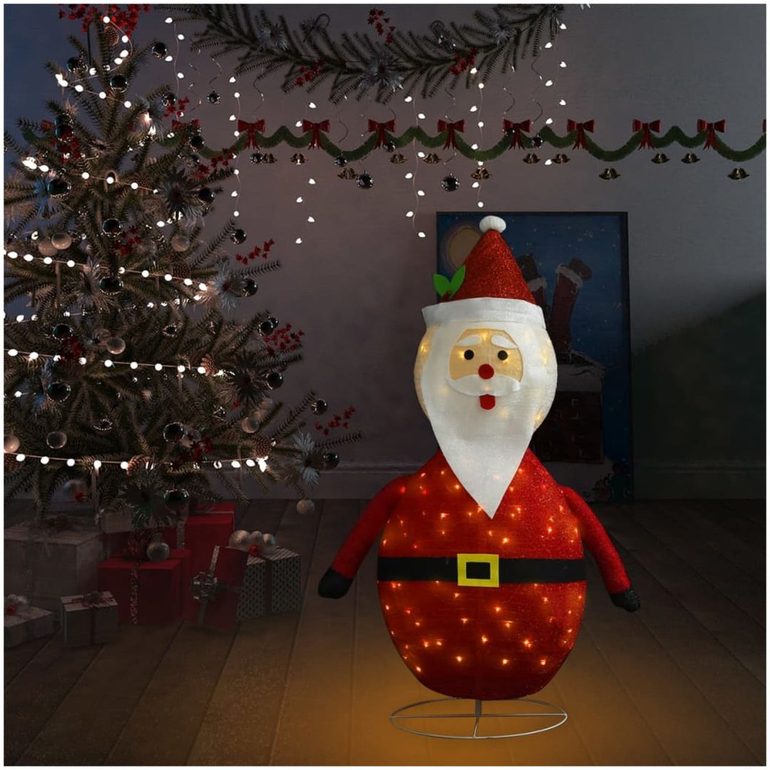 Dekorativ jultomte med LED lyxigt tyg vidaXL 120 cm – bild 3