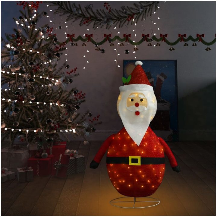 Dekorativ jultomte med LED lyxigt tyg vidaXL 120 cm – bild 3