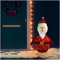 Dekorativ jultomte med LED lyxigt tyg vidaXL