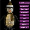 Dekorativ pingvin med LED lyxigt tyg 120cm vidaXL 120 cm – miniatyr 4