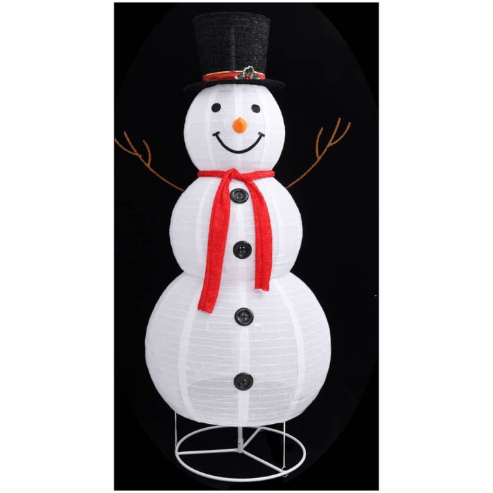 Dekorativ snögubbe med LED lyxigt tyg 180 cm vidaXL 180 cm – bild 4