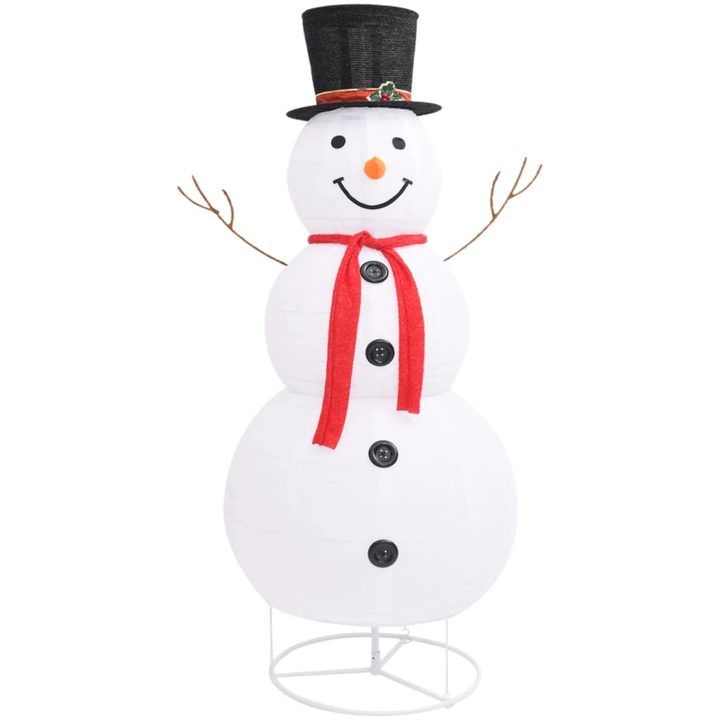 Dekorativ snögubbe med LED lyxigt tyg 180 cm vidaXL 180 cm – bild 5