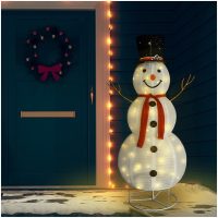 Dekorativ snögubbe med LED lyxigt tyg 180 cm vidaXL