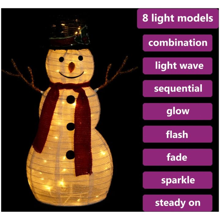 Dekorativ snögubbe med LED lyxigt tyg vidaXL 60 cm – bild 3