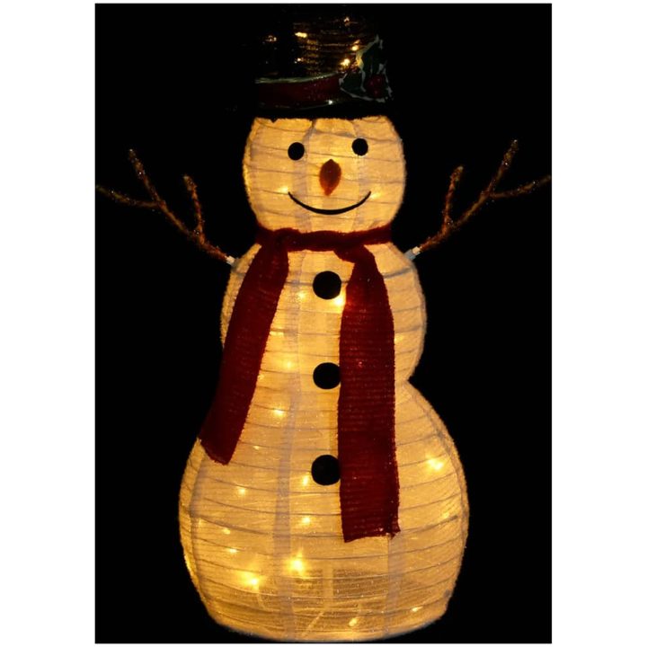 Dekorativ snögubbe med LED lyxigt tyg vidaXL 60 cm – bild 4
