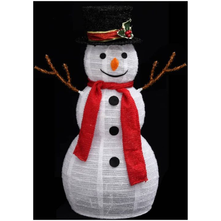 Dekorativ snögubbe med LED lyxigt tyg vidaXL 60 cm – bild 5