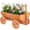Dekorativ vagn 70x43x54 cm Massivt granträ vidaXL – miniatyr 3