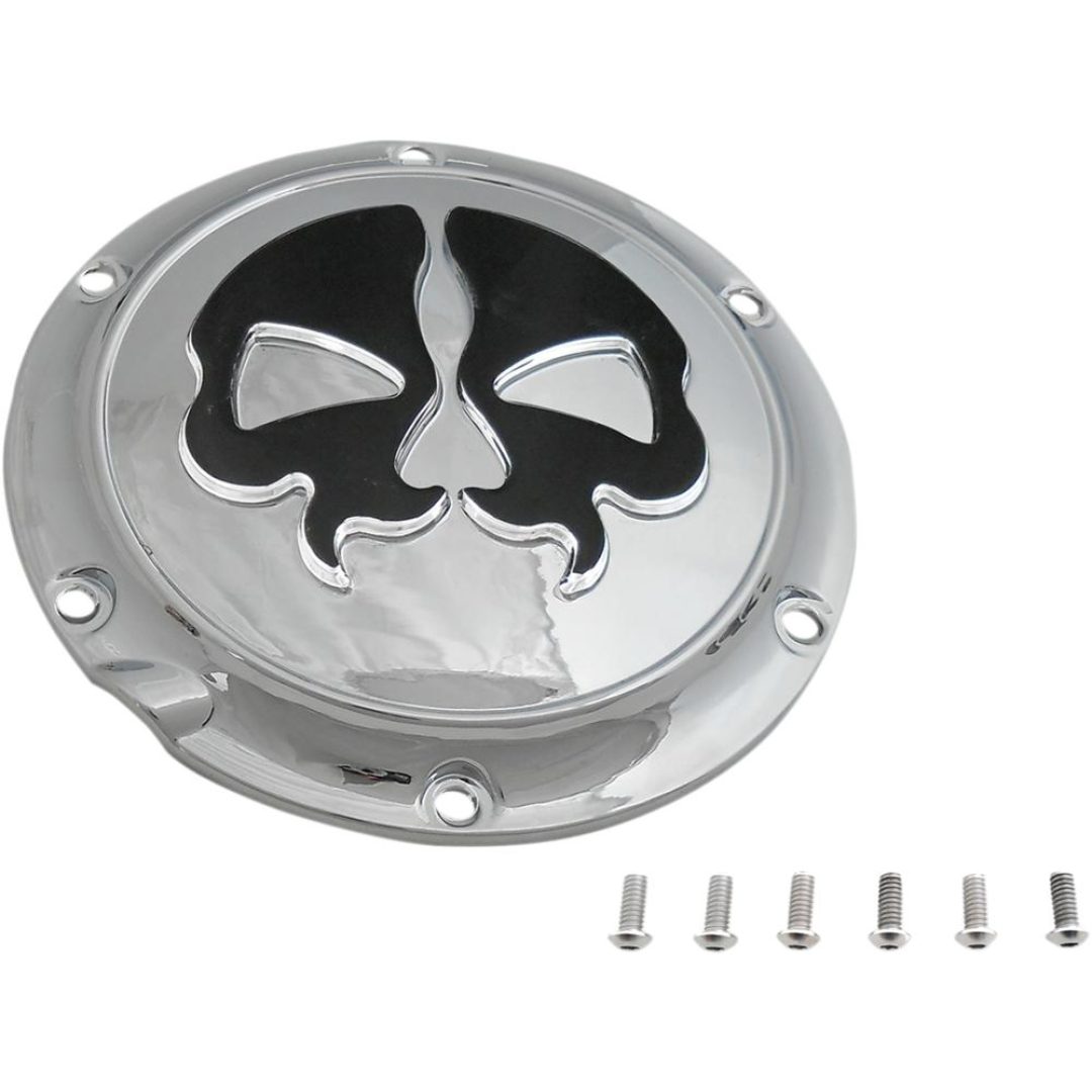 Derbylock Split Skull Svart/krom DRAG SPECIALTIES