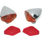 Blinkers Diamond Lights Bärnstensfärgad/Röd/Krom DRAG SPECIALTIES