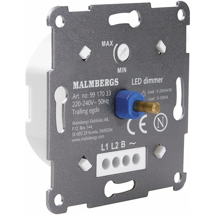 Dimmer, 5-100W LED, Vit, 1-pol/trapp MALMBERGS – bild 4