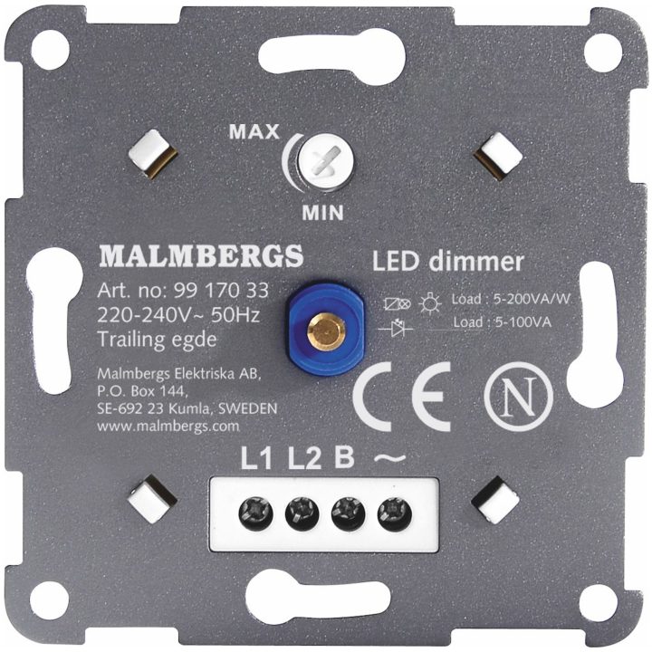 Dimmer, 5-100W LED, Vit, 1-pol/trapp MALMBERGS – bild 2