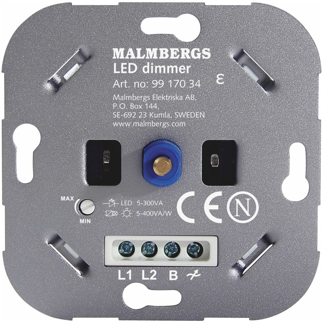 Dimmer, 5-300W LED, Vit, 1-pol/trapp MALMBERGS – bild 2