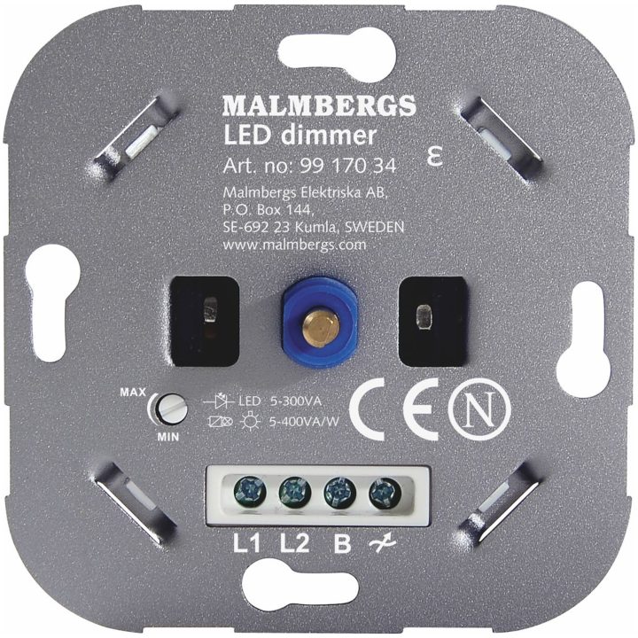 Dimmer, 5-300W LED, Vit, 1-pol/trapp MALMBERGS – bild 2