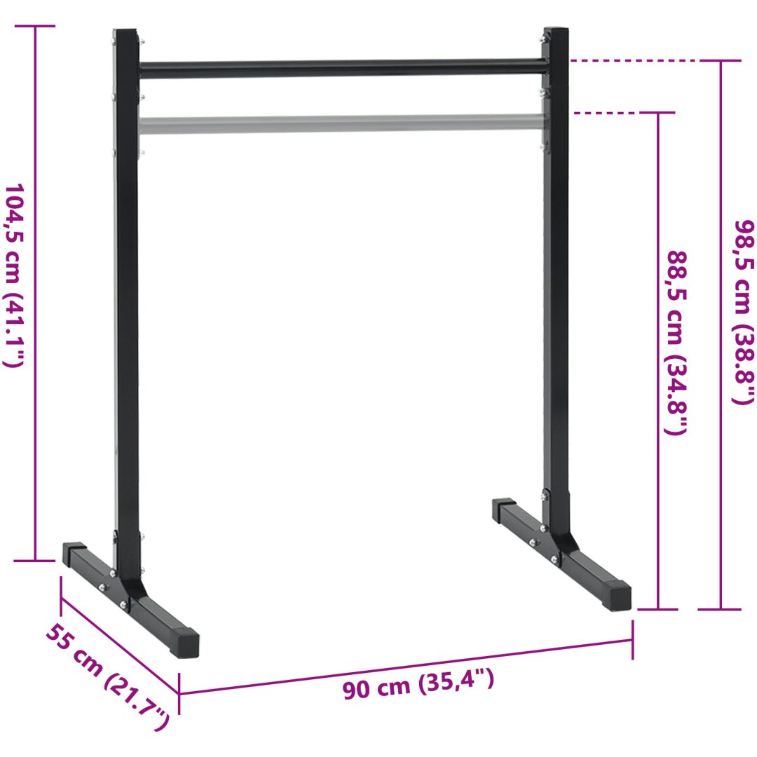 Dipstationer 2 st Höjdjusterbar 88.5/98.5 cm Stål vidaXL Standard – bild 8