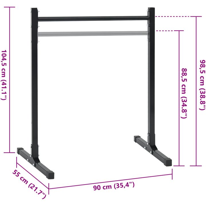 Dipstationer 2 st Höjdjusterbar 88.5/98.5 cm Stål vidaXL Standard – bild 8