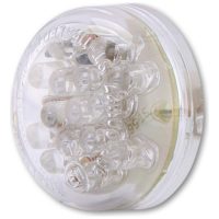 Disc LED taillight, clear glass, E-approved SHINYO