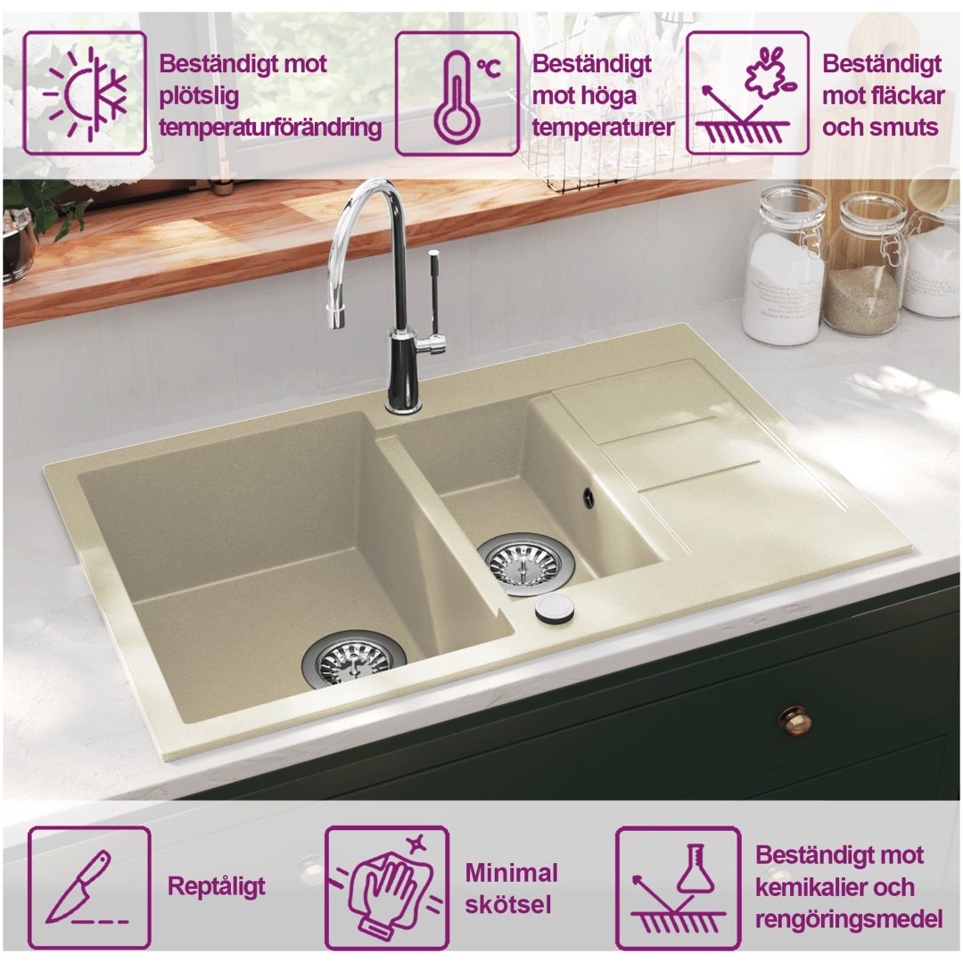 Diskho granit dubbel beige vidaXL – bild 9
