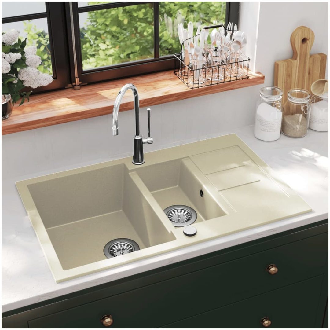 Diskho granit dubbel beige vidaXL
