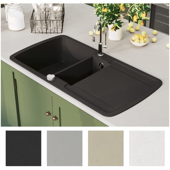 Diskho granit dubbel svart vidaXL – bild 4