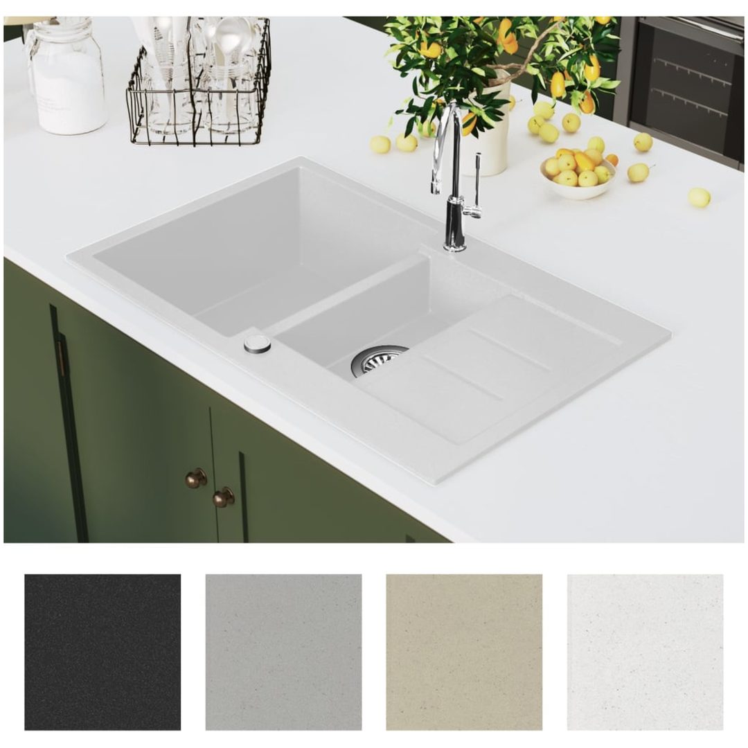 Diskho granit dubbel vit vidaXL – bild 7