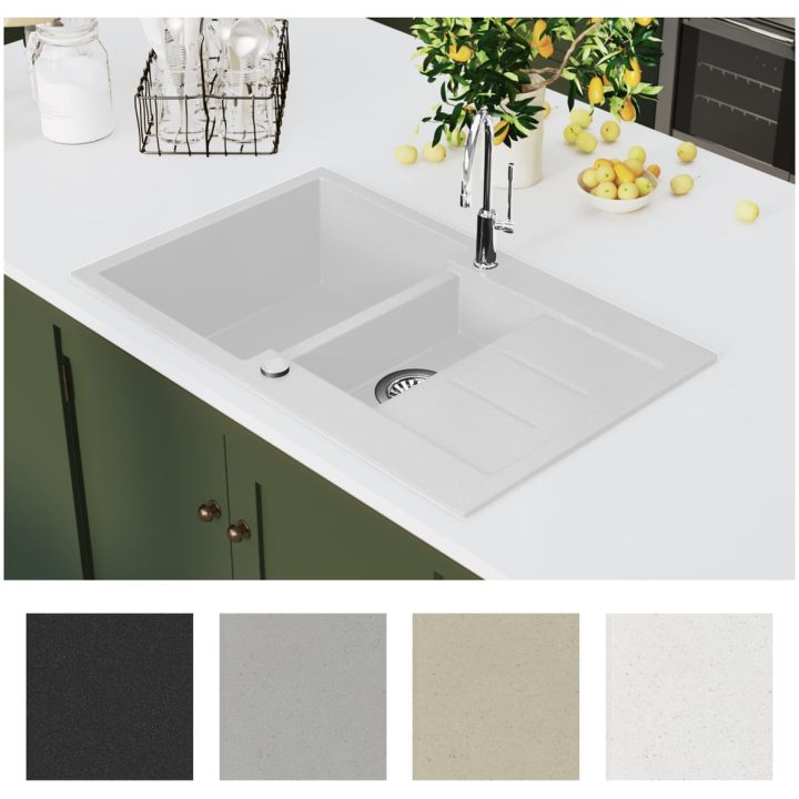 Diskho granit dubbel vit vidaXL – bild 7