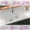 Diskho granit dubbel vit vidaXL – miniatyr 9
