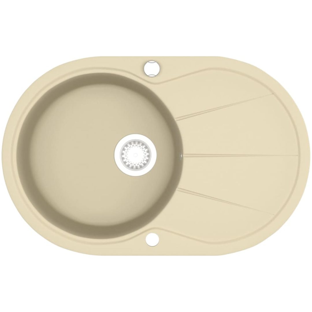 Diskho granit enkel oval beige vidaXL Enkel – bild 2